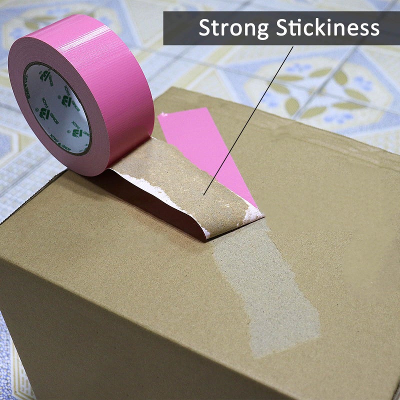 BOMEI PACK Color Duct Tape Pink, Heavy Duty Strong Industrial Duct Tape 9mil x 1.88inch x 30yds for Packing and Repairing - Image 4